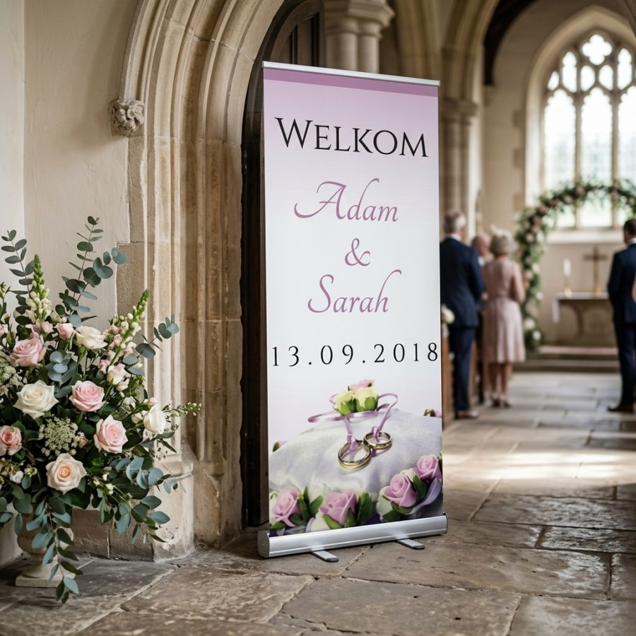 Welkomstbord bruiloft met rozen en ringen 2 Roses Rings 2 roses rings welkomstbord bruiloft - sfeerfoto ceremonie
