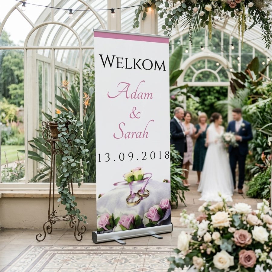 Welkomstbord bruiloft met rozen en ringen 2 Roses Rings 2 roses rings welkomstbord bruiloft - sfeerfoto feestlocatie