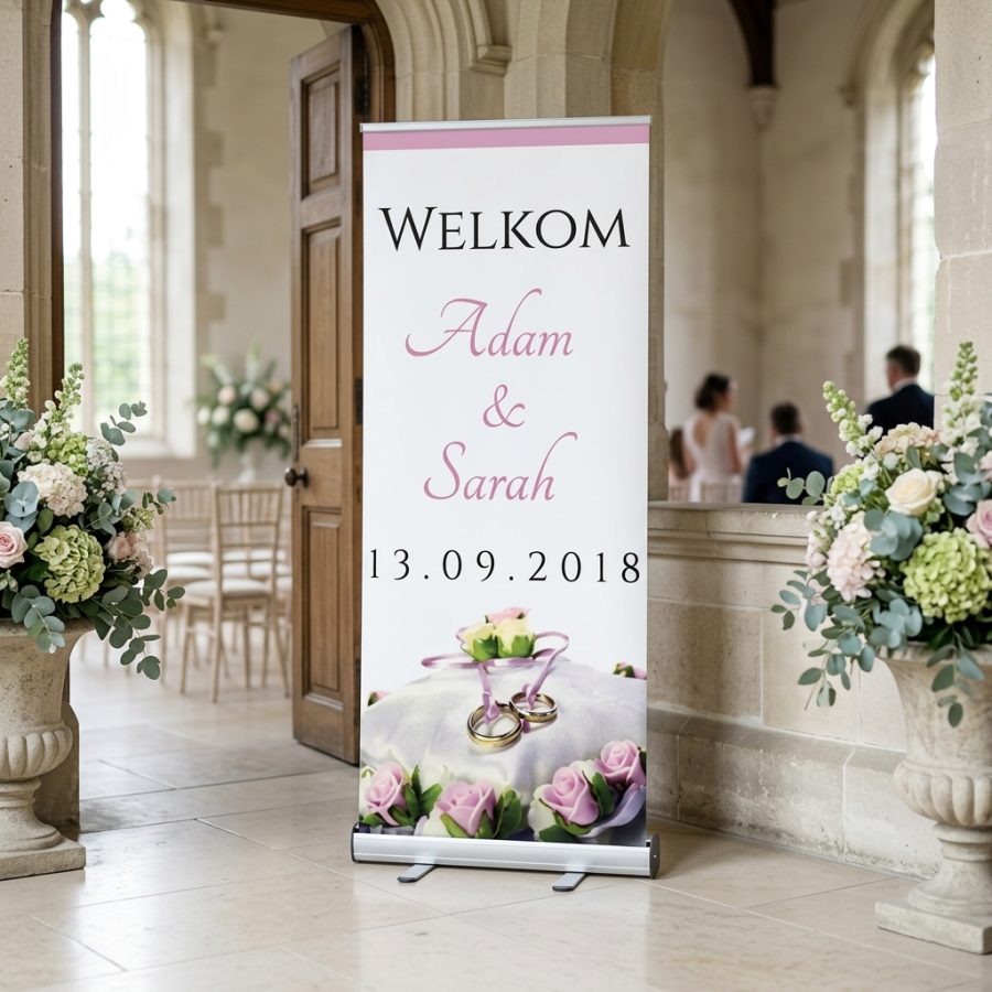 Welkomstbord bruiloft met rozen en ringen 2 Roses Rings 2 roses rings welkomstbord bruiloft - uitgelichte productfoto