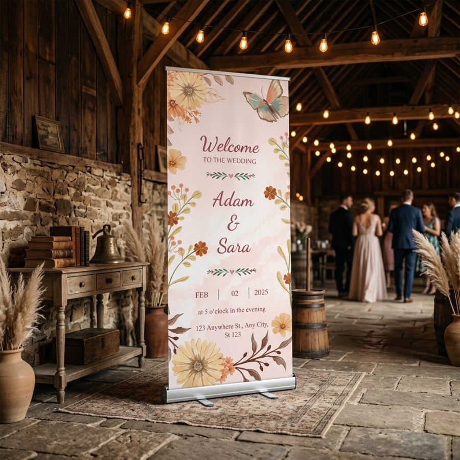 Trouwbanner bruiloft Banner Sign Banner Sign welkomstbord bruiloft - sfeerfoto ceremonie
