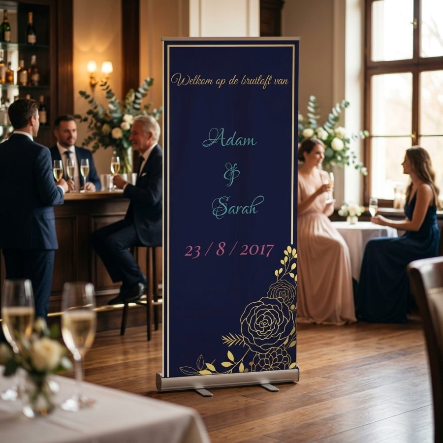 Bloemen welkomstbord bruiloft Basiel Basiel welkomstbord welkomstbord bruiloft - sfeerfoto ceremonie