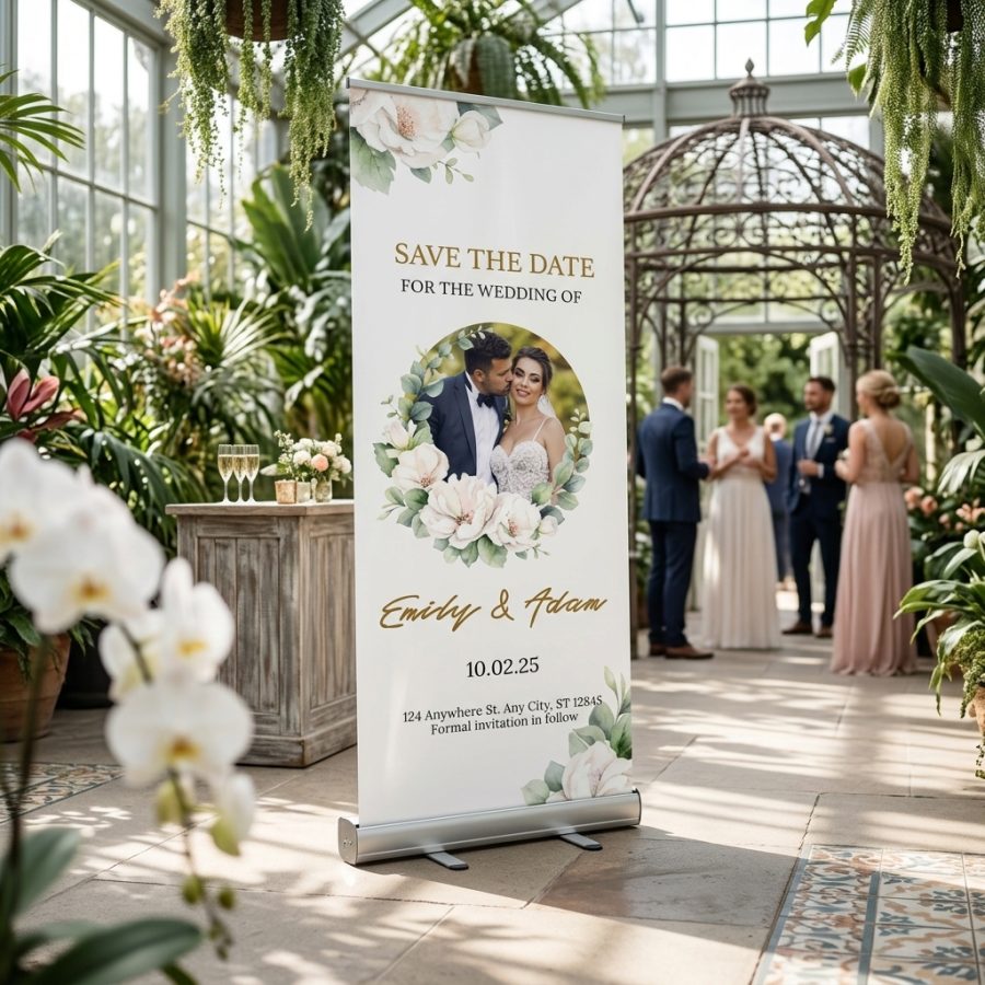 Welkomstbord bruiloft met eigen foto BlissFrame BlissFrame welkomstbord bruiloft - sfeerfoto ceremonie