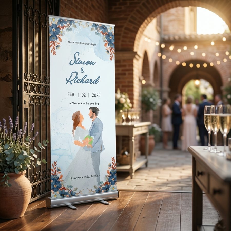 Trouwbanner bruiloft Board Wedding Board Wedding welkomstbord bruiloft - sfeerfoto ceremonie