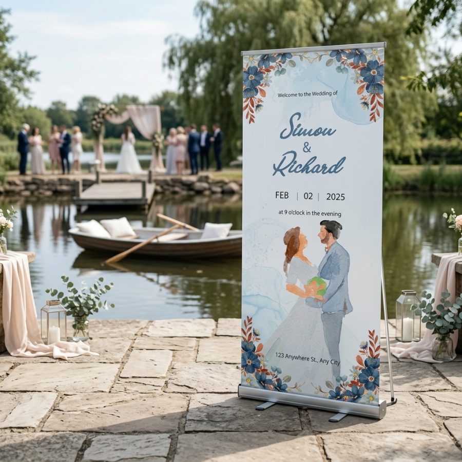 Trouwbanner bruiloft Board Wedding Board Wedding welkomstbord bruiloft - sfeerfoto feestlocatie