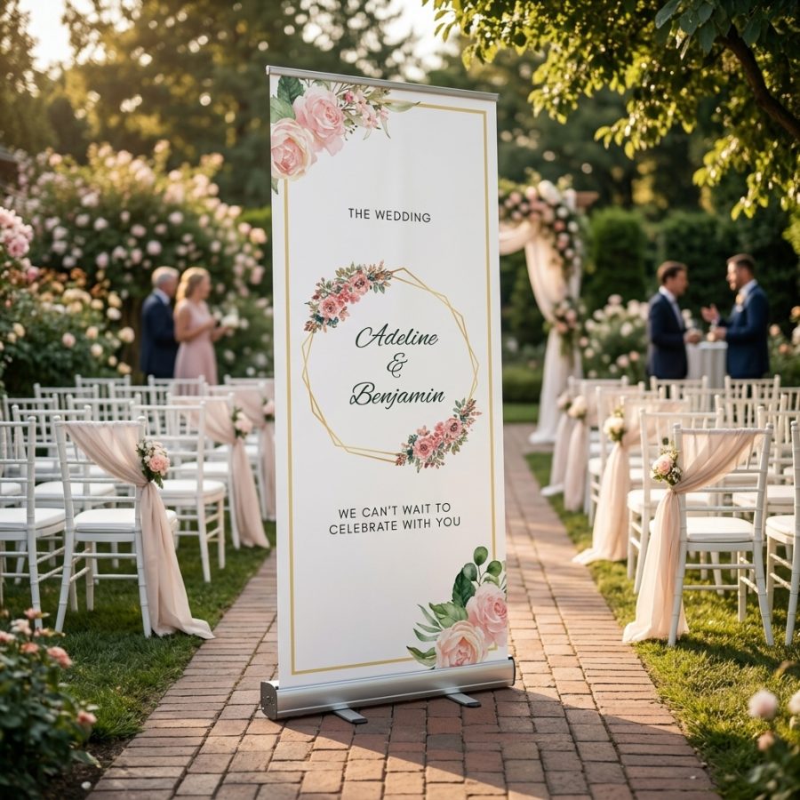 Romantisch welkomstbord bruiloft ChromaVows ChromaVows welkomstbord bruiloft - sfeerfoto feestlocatie