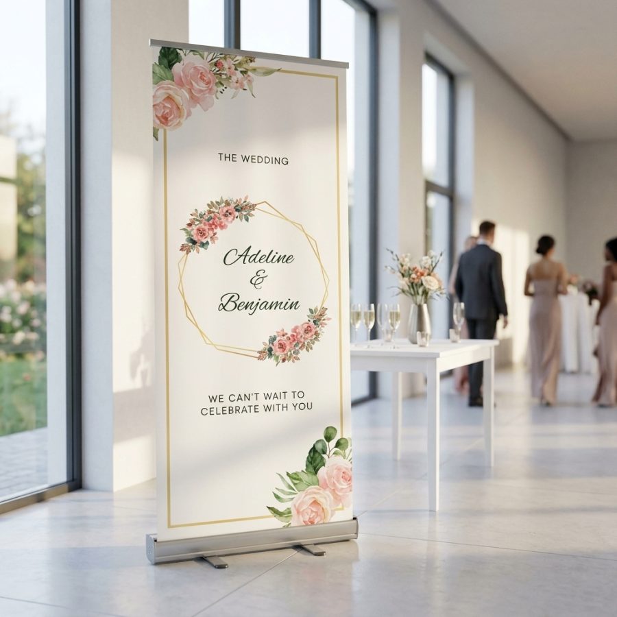 Romantisch welkomstbord bruiloft ChromaVows ChromaVows welkomstbord bruiloft - sfeerfoto ontvangstruimte
