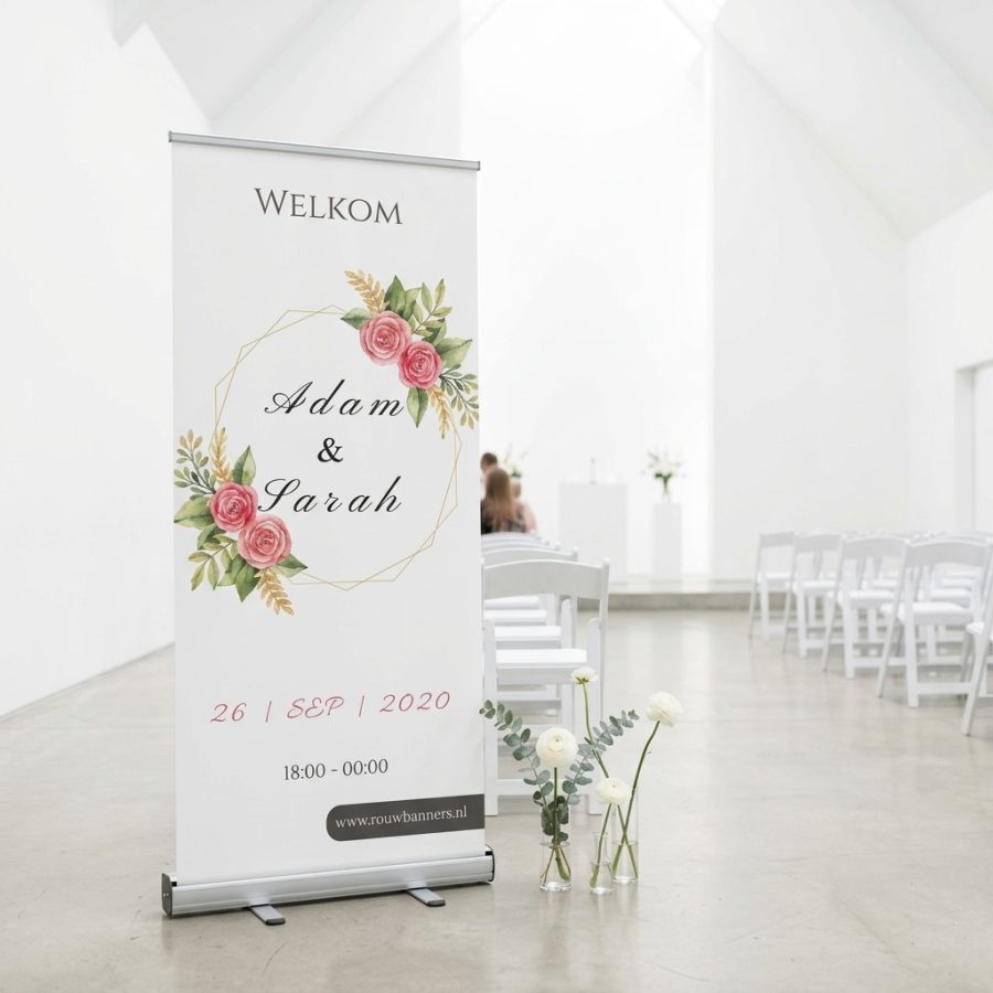 Bloemen welkomstbord bruiloft Color Floral Color Floral welkomstbord bruiloft - sfeerfoto ontvangstruimte