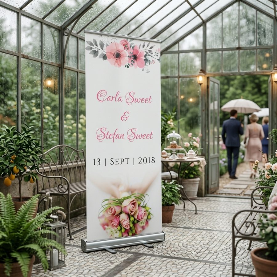 Bloemen welkomstbord bruiloft Double flower Double flower welkomstbord bruiloft - uitgelichte productfoto