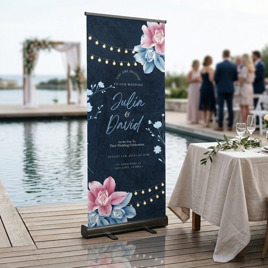 Luxe welkomstbanner bruiloft FestiveVowCraft FestiveVowCraft welkomstbord bruiloft - sfeerfoto ontvangstruimte
