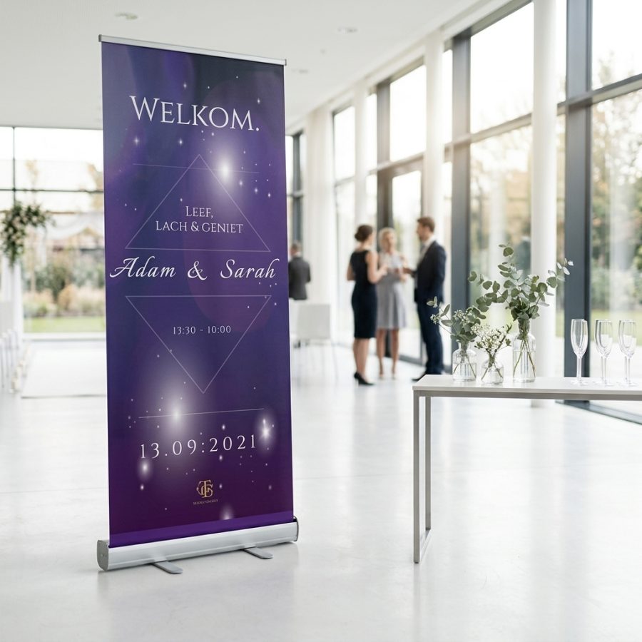 Luxe welkomstbord bruiloft Future Majestic Future Majestic welkomstbord bruiloft - sfeerfoto feestlocatie