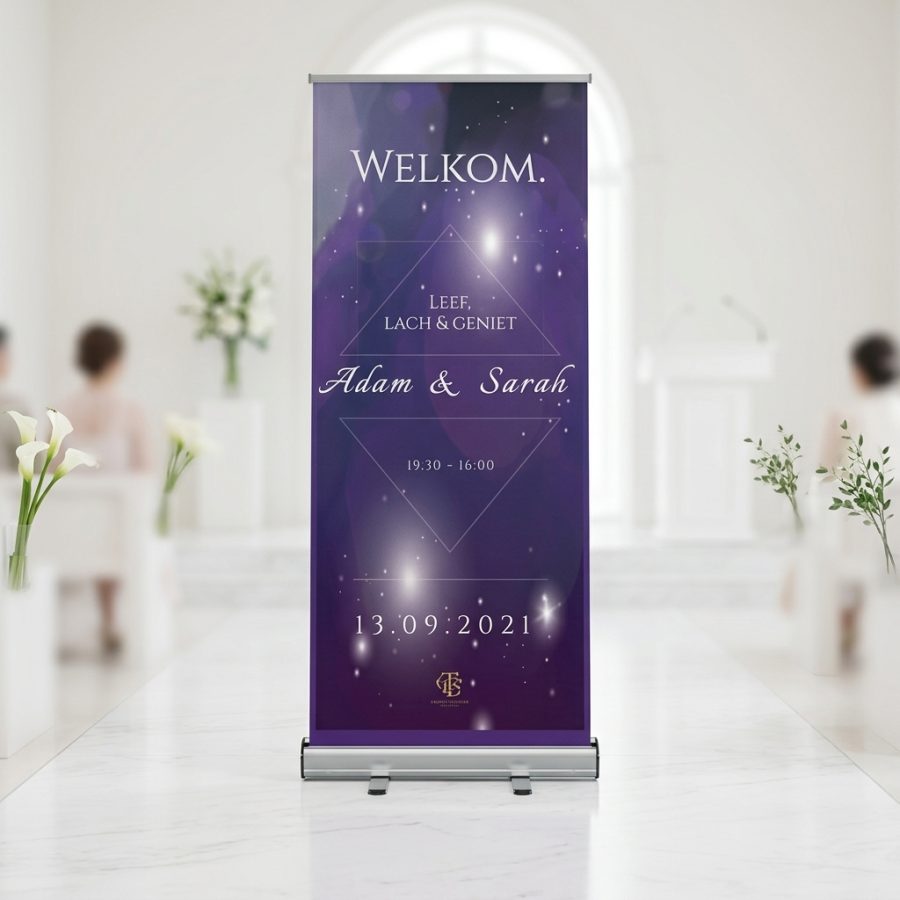Luxe welkomstbord bruiloft Future Majestic Future Majestic welkomstbord bruiloft - sfeerfoto ontvangstruimte