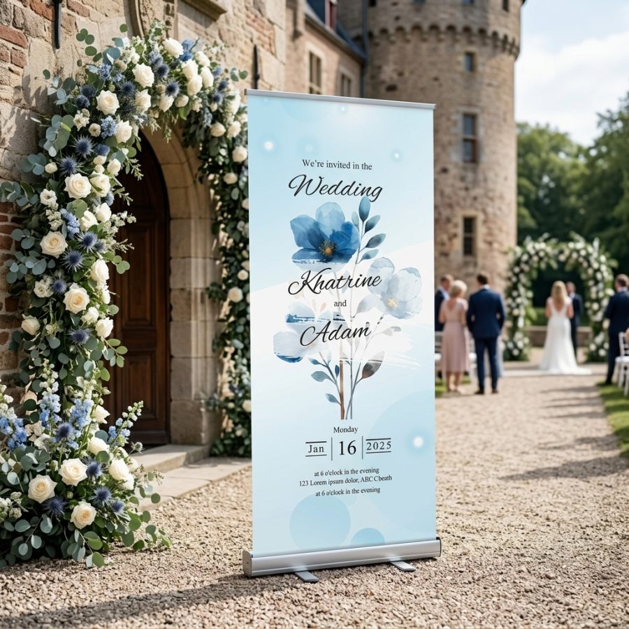 Luxe welkomstbanner bruiloft GalaTrace GalaTrace welkomstbord bruiloft - sfeerfoto feestlocatie