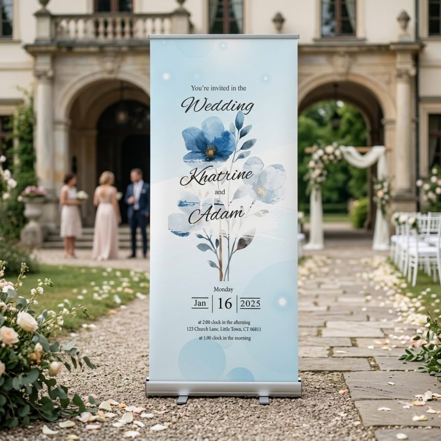Luxe welkomstbanner bruiloft GalaTrace GalaTrace welkomstbord bruiloft - sfeerfoto ontvangstruimte
