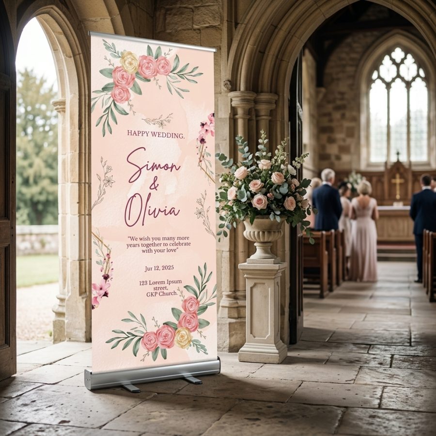 Luxe welkomstbord bruiloft GleamVows goud GleamVows welkomstbord bruiloft - sfeerfoto ceremonie