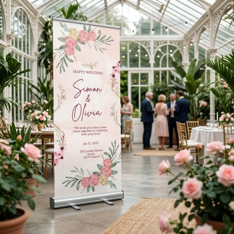 Luxe welkomstbord bruiloft GleamVows goud GleamVows welkomstbord bruiloft - sfeerfoto ontvangstruimte