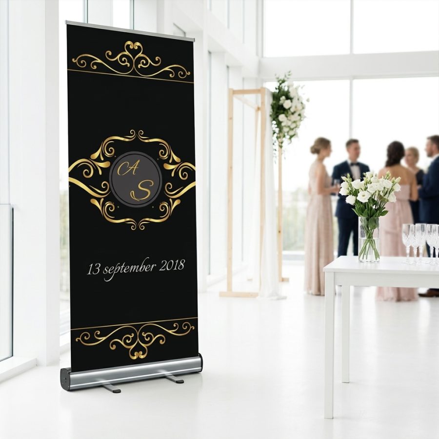 Luxe welkomstbord bruiloft Golden Miracle goud Golden Miracle welkomstbord bruiloft - sfeerfoto feestlocatie