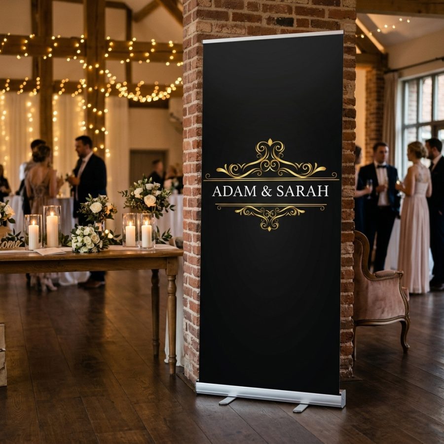 Luxe welkomstbord bruiloft Golden Name goud Golden Name welkomstbord bruiloft - sfeerfoto ceremonie
