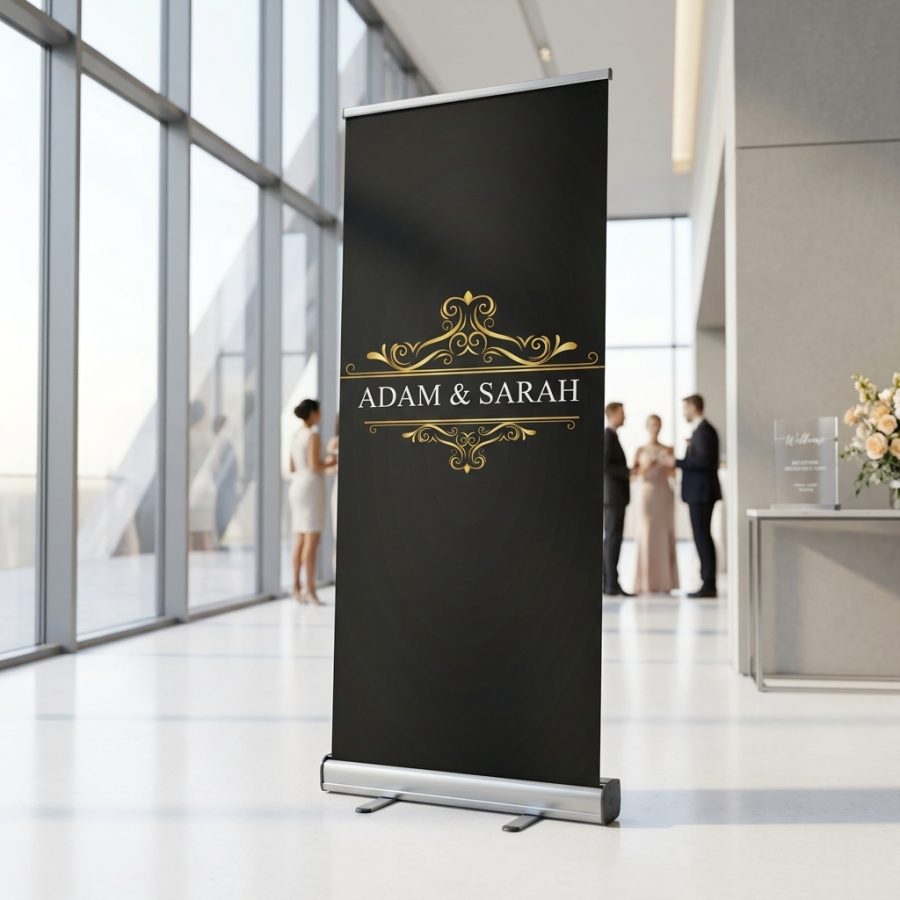 Luxe welkomstbord bruiloft Golden Name goud Golden Name welkomstbord bruiloft - sfeerfoto ontvangstruimte