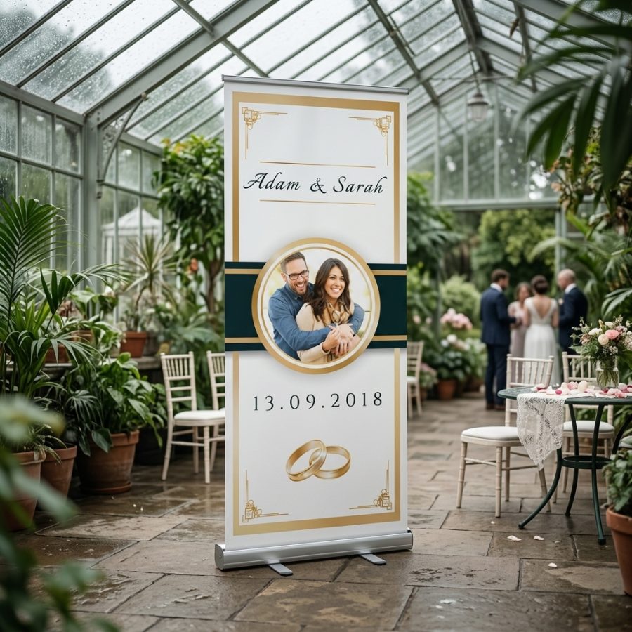Welkomstbord bruiloft met eigen foto Golden photo frame goud Golden photo frame welkomstbord bruiloft - uitgelichte productfoto