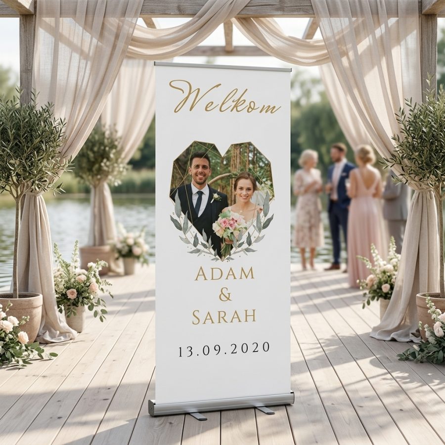 Welkomstbord bruiloft met eigen foto Heart Diamond Heart Diamond (Eigen foto) welkomstbord bruiloft - uitgelichte productfoto