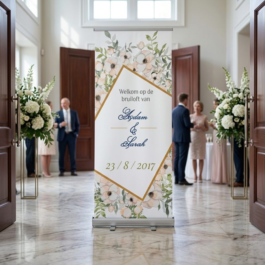 Bloemen welkomstbord bruiloft Limonium Limonium welkomstbord welkomstbord bruiloft - sfeerfoto ceremonie