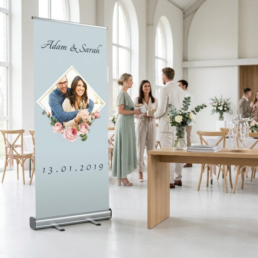Welkomstbord bruiloft met foto Middle Picture Middle Picture welkomstbord bruiloft - sfeerfoto ceremonie