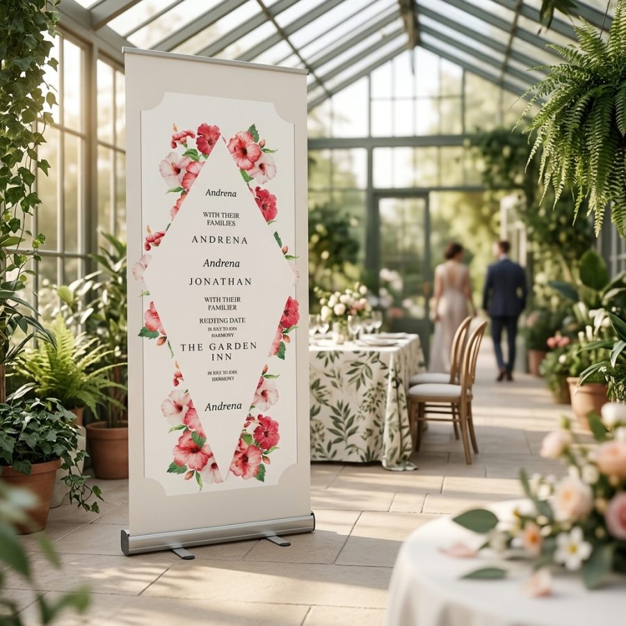 Bloemen welkomstbord bruiloft Nerine Nerine welkomstbord bruiloft - sfeerfoto feestlocatie