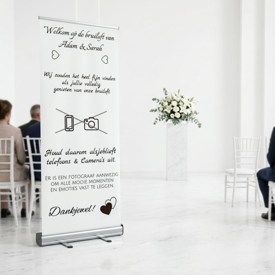 Unplugged wedding banner bruiloft zonder foto's No-Pictures Banner! welkomstbord bruiloft - sfeerfoto feestlocatie