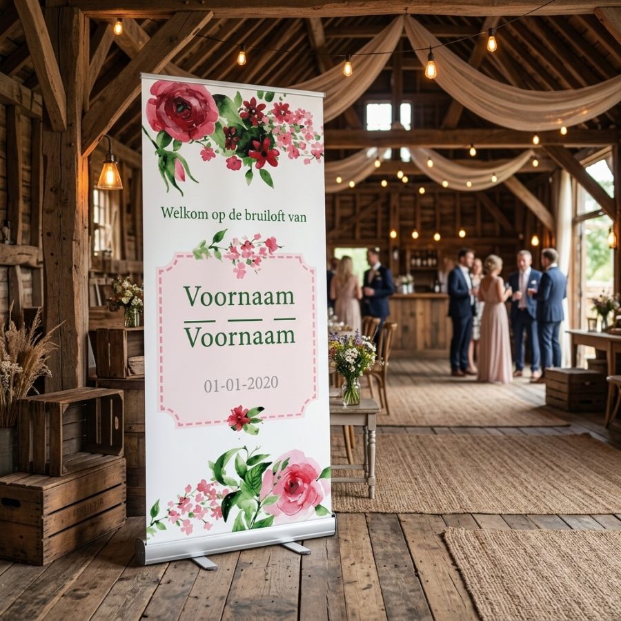 Bloemen welkomstbord bruiloft Red Flower rood Red Flower welkomstbord bruiloft - uitgelichte productfoto