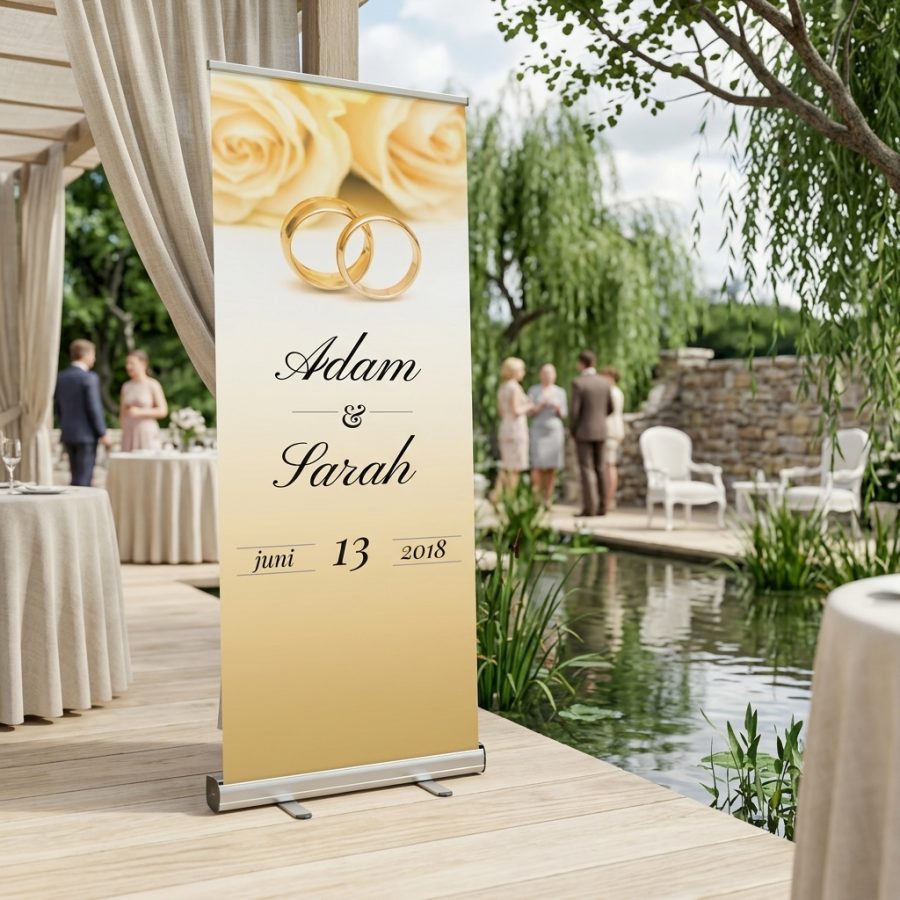 Welkomstbord bruiloft met ringen Ring Above Ring Above welkomstbord bruiloft - sfeerfoto feestlocatie