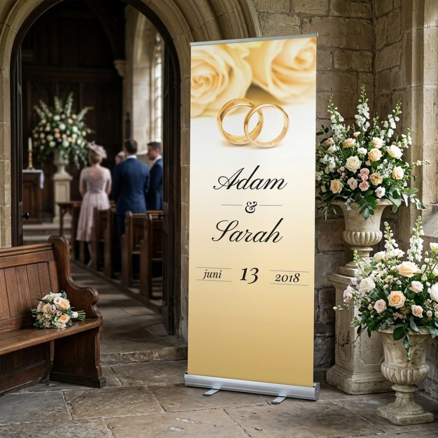 Welkomstbord bruiloft met ringen Ring Above Ring Above welkomstbord bruiloft - sfeerfoto ontvangstruimte