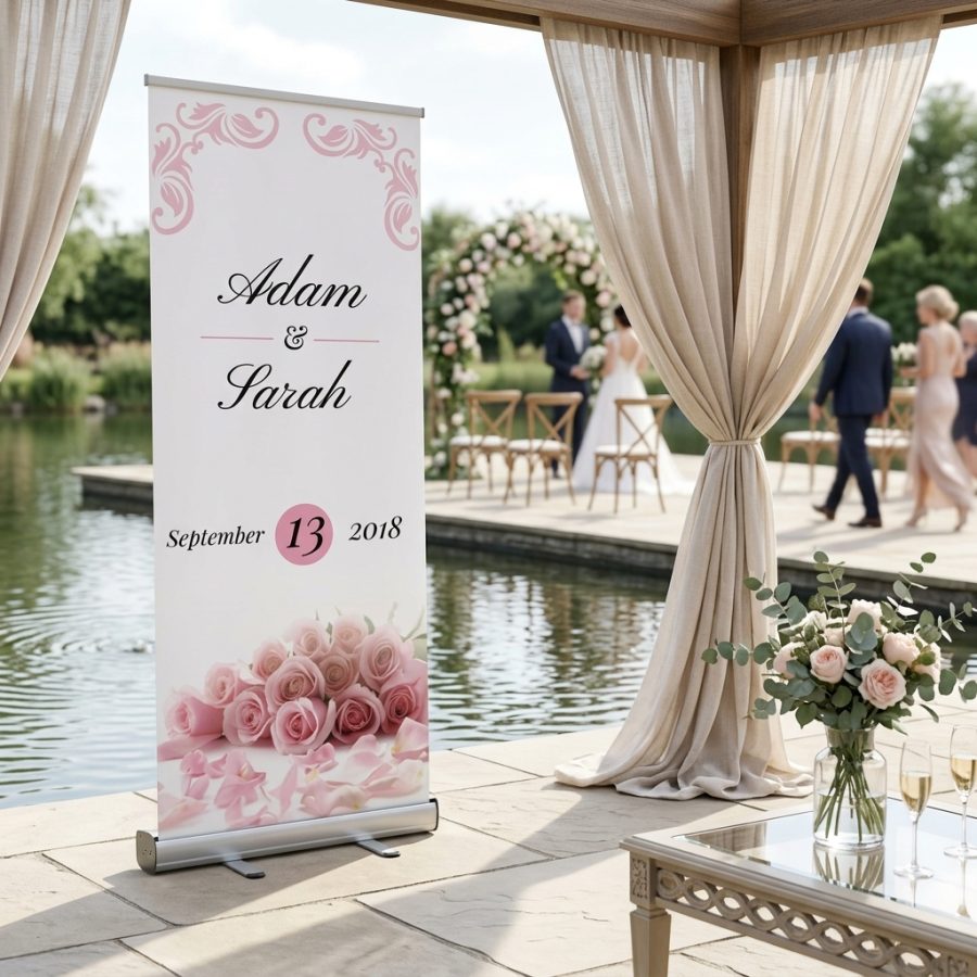 Rozen welkomstbord bruiloft Roses Bouquet Roses Bouquet welkomstbord bruiloft - sfeerfoto feestlocatie
