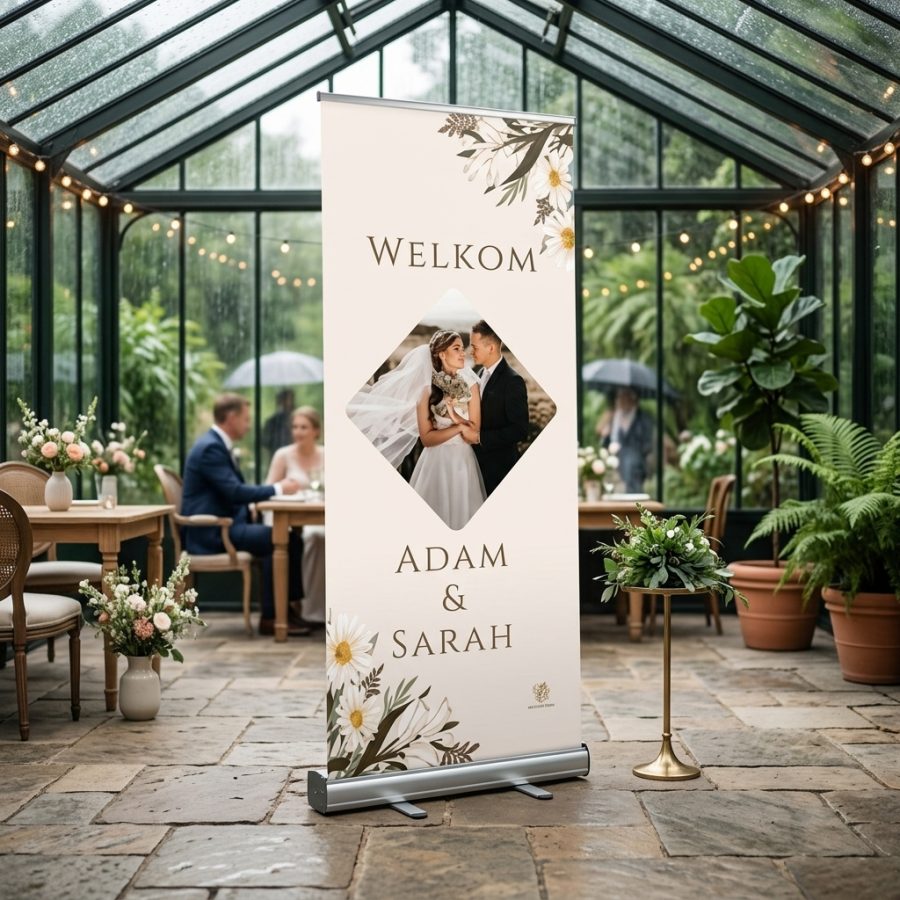Welkomstbord bruiloft met eigen foto Simple Image Flower Simple image flower welkomstbord bruiloft - uitgelichte productfoto