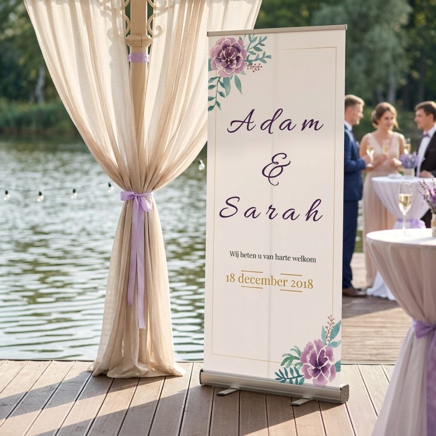 Klassiek welkomstbord bruiloft Simple purple paars Simple purple welkomstbord bruiloft - uitgelichte productfoto