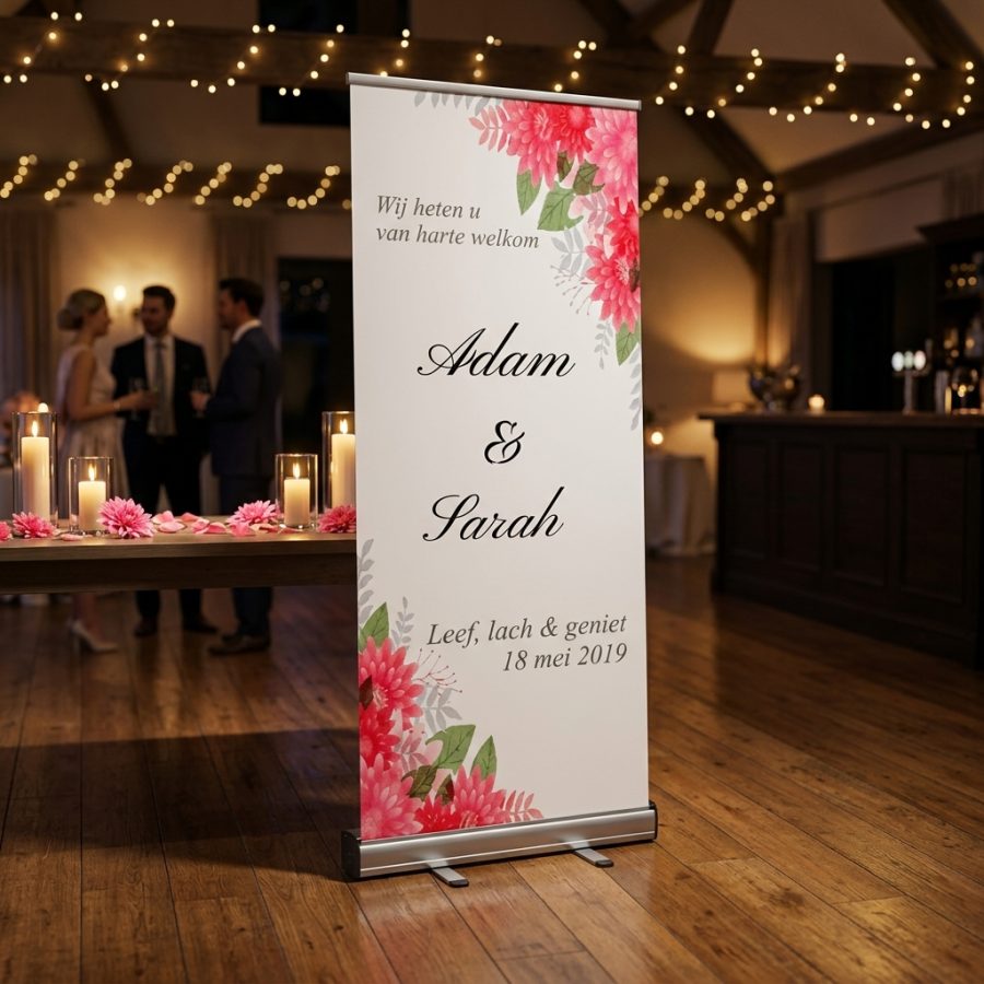 Bloemen welkomstbord bruiloft Vintage Flowers Vintage Flowers welkomstbord bruiloft - sfeerfoto ceremonie