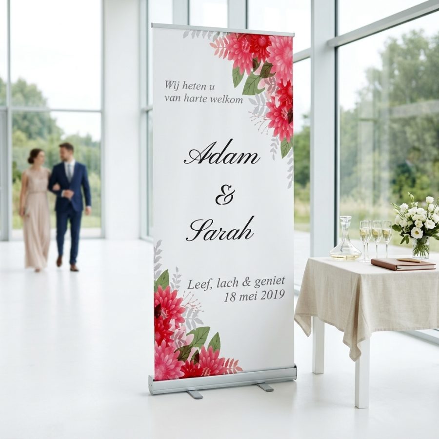 Bloemen welkomstbord bruiloft Vintage Flowers Vintage Flowers welkomstbord bruiloft - sfeerfoto ontvangstruimte