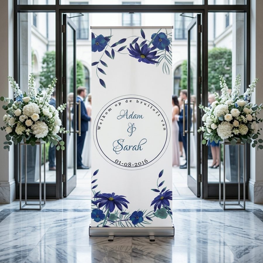 Bloemen welkomstbord bruiloft Viooltje Viooltje welkomstbord bruiloft - sfeerfoto ceremonie