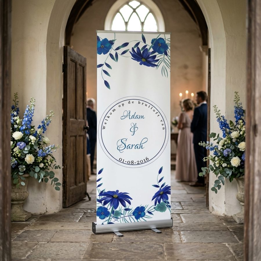 Bloemen welkomstbord bruiloft Viooltje Viooltje welkomstbord bruiloft - sfeerfoto feestlocatie