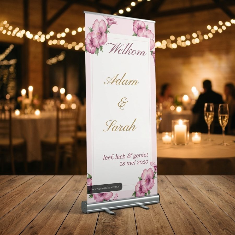 Bloemen welkomstbord bruiloft Watercolor Floral Watercolor Floral welkomstbord bruiloft - sfeerfoto ceremonie