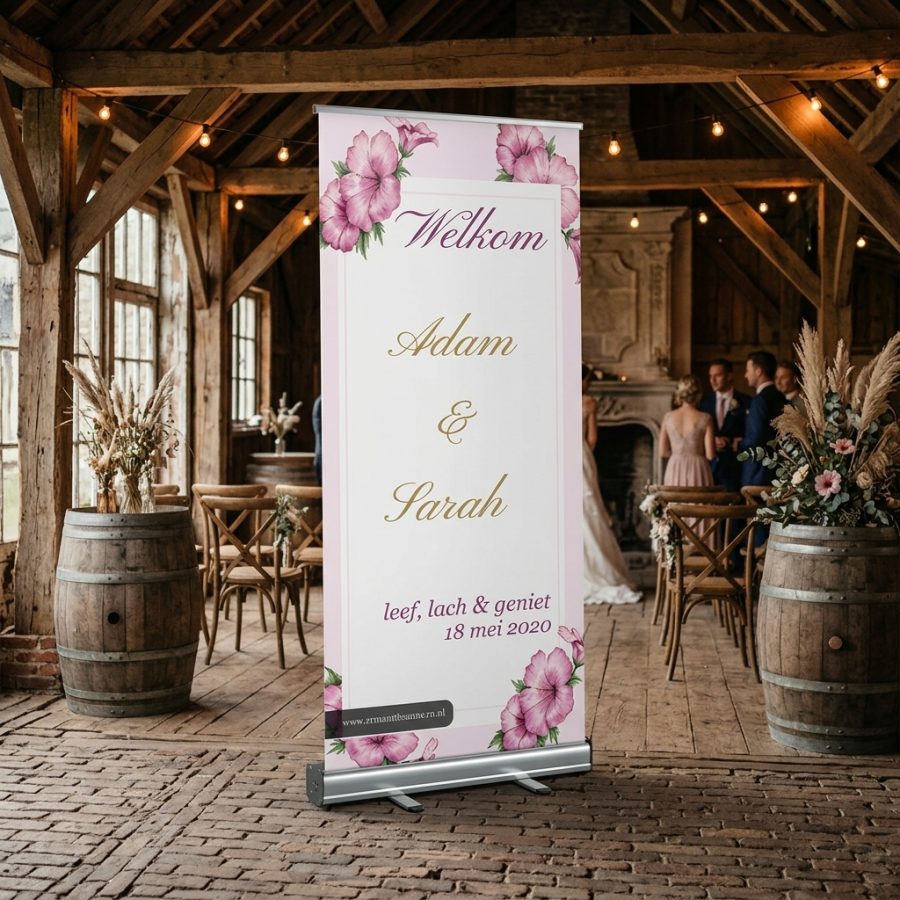 Bloemen welkomstbord bruiloft Watercolor Floral Watercolor Floral welkomstbord bruiloft - sfeerfoto ontvangstruimte