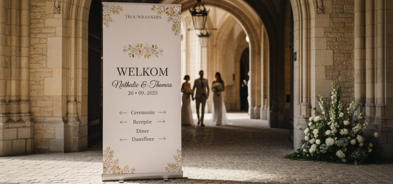 Welkomstbord bruiloft België Plaatsing en routing op Belgische trouwlocaties