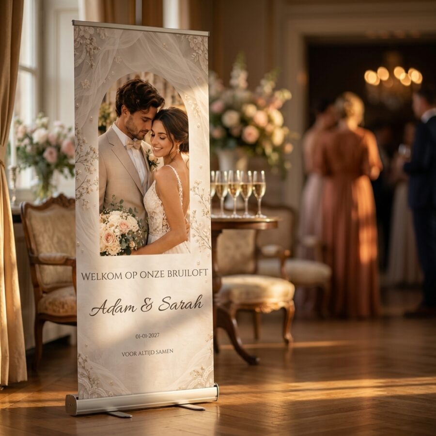 Tulle Symphony – Welkomstbord bruiloft met foto Tulle Symphony – Welkomstbord bruiloft met foto met Tulle Symphony: een persoonlijk welkomstbord voor jullie bruiloft. Mooi bij een bruiloft met vintage romantiek of in een stijlvolle ontvangstruimte of feestlocatie