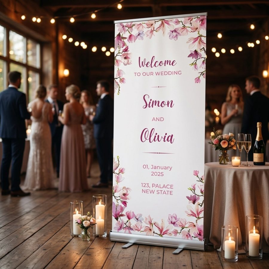 Trouwbanner bruiloft Banner Board Banner Board welkomstbord bruiloft - sfeerfoto ceremonie