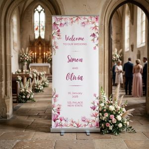 Logo korting Banner Board welkomstbord bruiloft - uitgelichte productfoto
