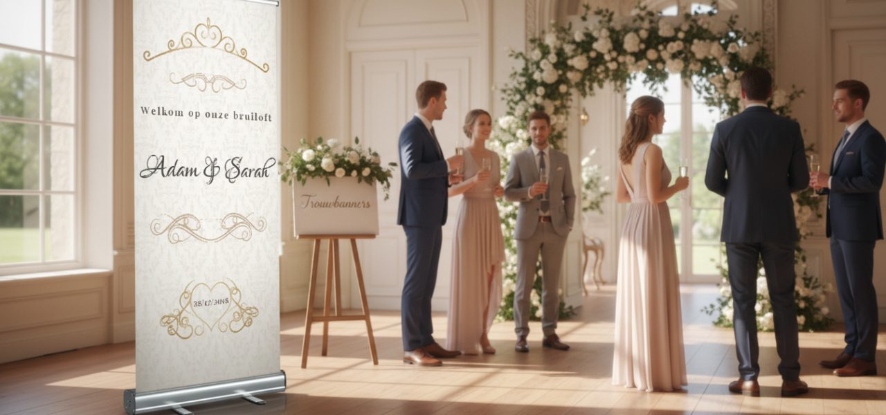 Banner bruiloft Materialen en druktechniek voor duurzame trouwbanners