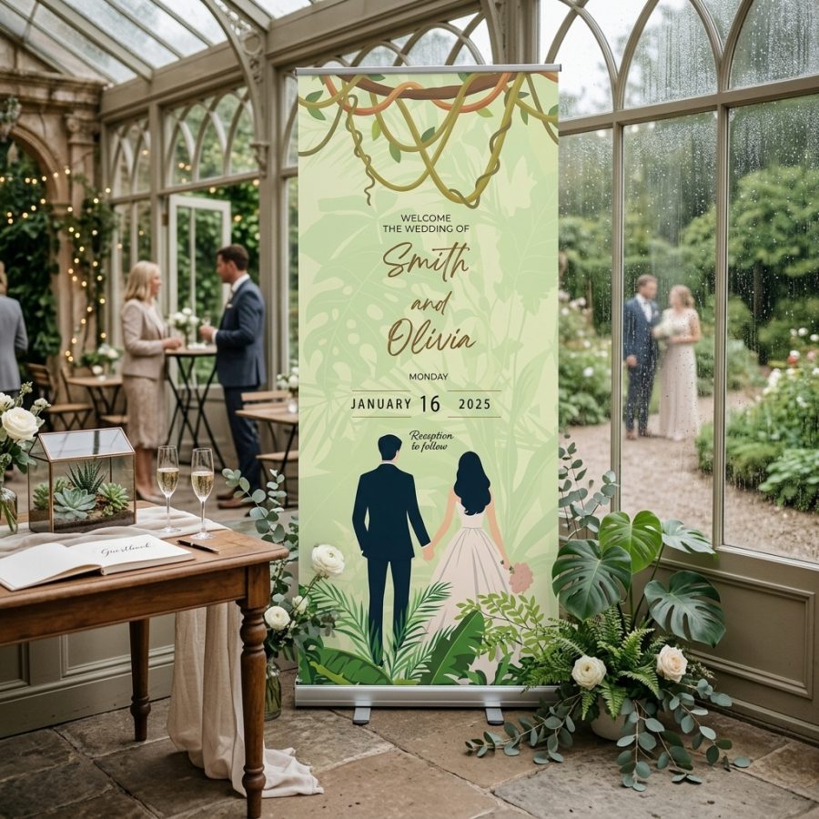 Klassieke trouwbanner bruiloft Banner Classic Banner Classic welkomstbord bruiloft - sfeerfoto ceremonie