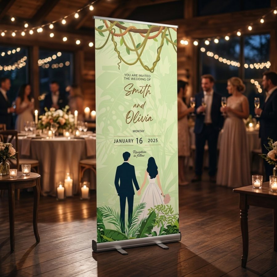 Klassieke trouwbanner bruiloft Banner Classic Banner Classic welkomstbord bruiloft - sfeerfoto ontvangstruimte