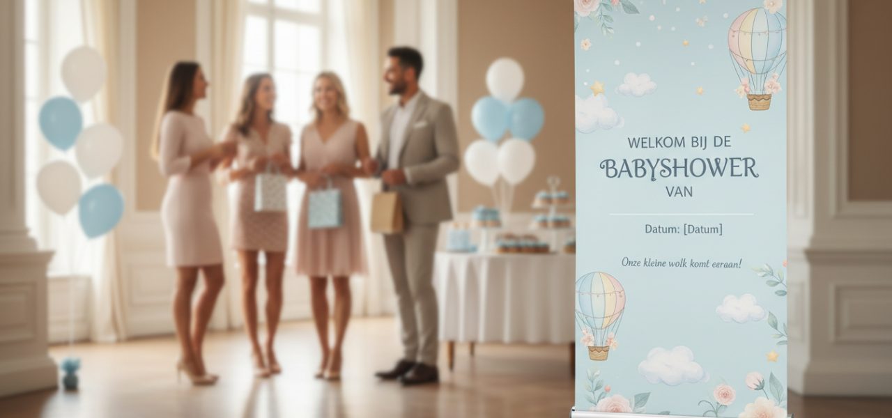 Welkomstbord Betover je gasten bij de babyshower met een uniek welkomstbord