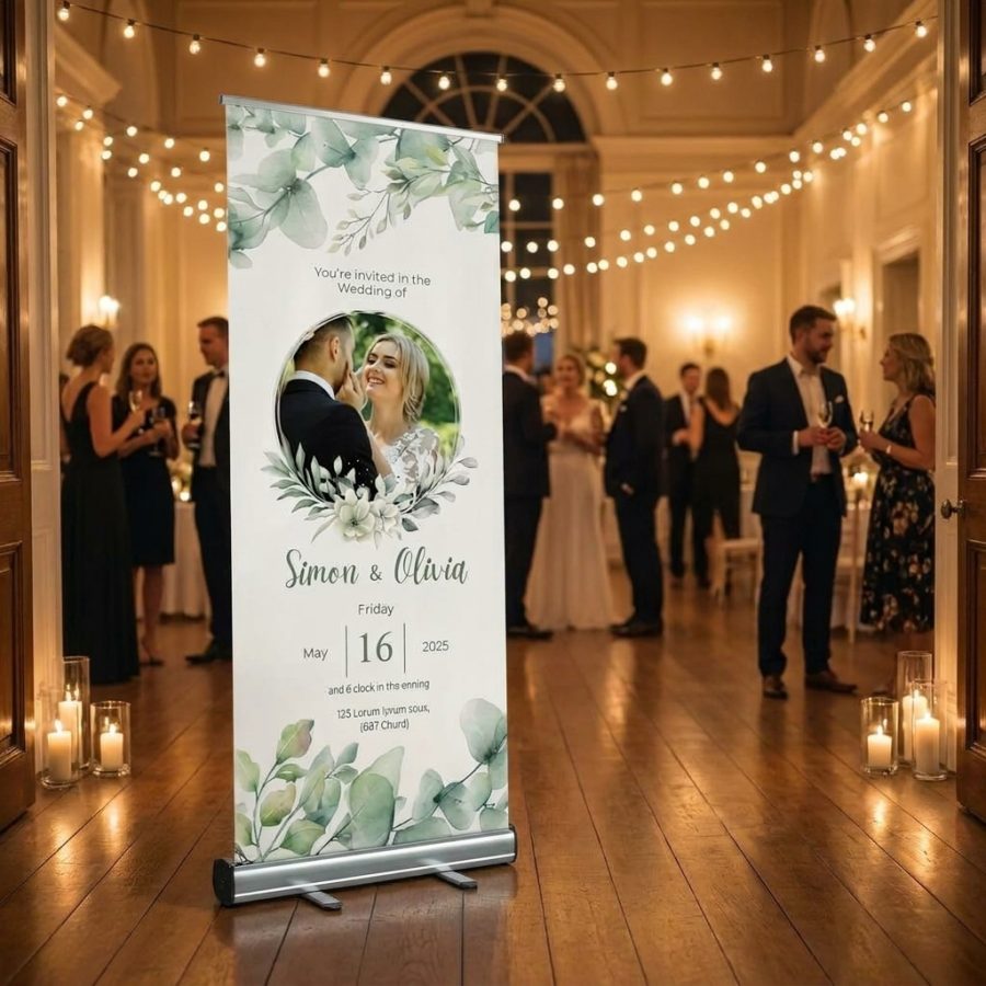 Luxe trouwbanner bruiloft Bride Luxe Bride Luxe welkomstbord bruiloft - sfeerfoto ontvangstruimte