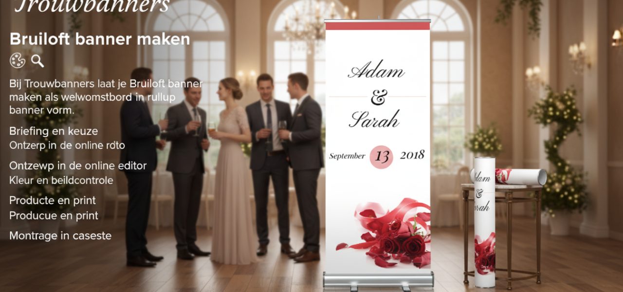 Bruiloft banner maken Proces van bruiloft banner maken in stappen